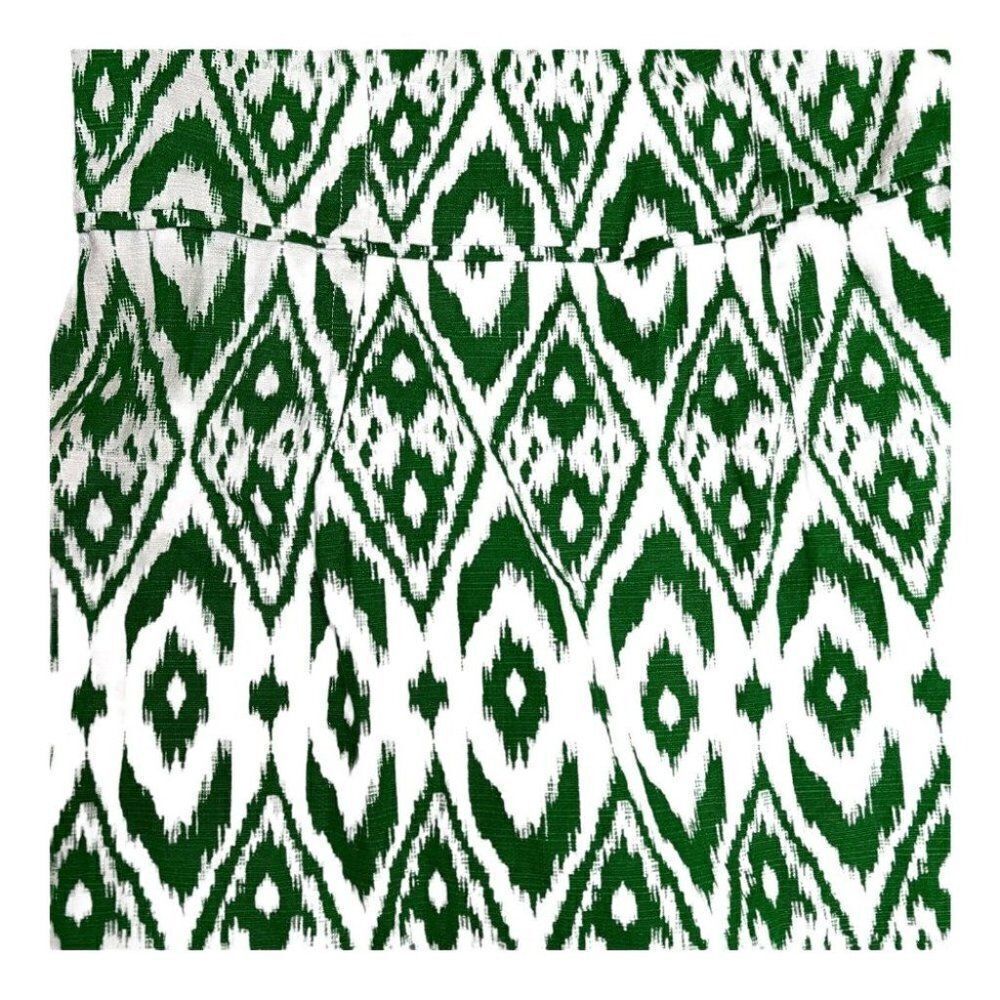 Nine West Green White Ikat Print Dress Size 10 Sleeveless A-Line Spring - Picture 9 of 11